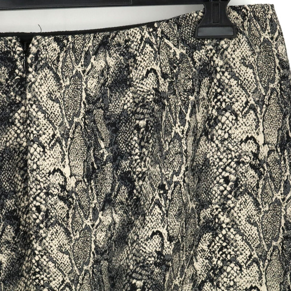 Talbots Skirt 12 Womens Black Beige Animal Print Lined Pencil Snakeskin print - Picture 8 of 9